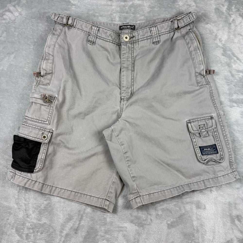 Eddie-bauer Men's Grey and Cream Shorts